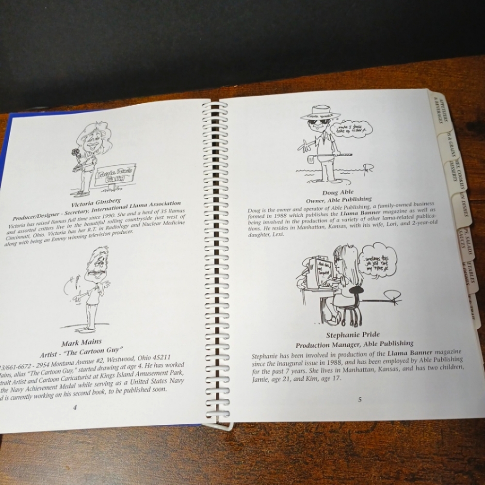Llama Ranchers Favorite Family Recipes,  Spiral Bound Cookbook - Picture 6 of 7